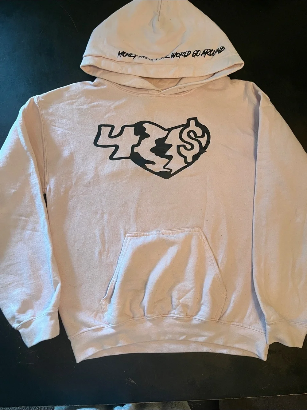 Pink hoodie with graphic
